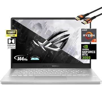 2022 ASUS ROG Zephyrus 14" Flagship Gaming Laptop, AMD Ryzen 7 5800HS(8 Cores), GeForce RTX 3060 6GB GDDR6, 144Hz 100% sRGB Pantone, Backlit Keyboard, White (40GB RAM | 2TB PCIe SSD)