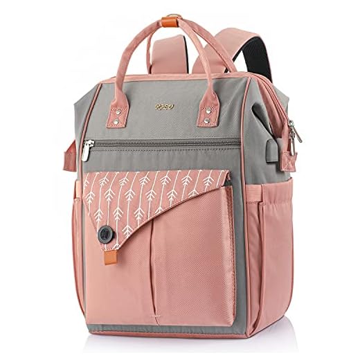 RJEU Mochila Mujer Antirrobo, Mochila Escolar Adolescente con Puerto de USB, 15,6 Pulgadas Mochila Portatil Mujer, Regalos para Mujer, Profesora, Alumnos