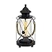 Produktbild EGLO Tischlampe Bradford, 1 flammige Vintage Tischleuchte, Laterne, Nachttischlampe aus Stahl, Farbe: Schwarz, Glas: klar, Fassung: E27, inkl. Schalter