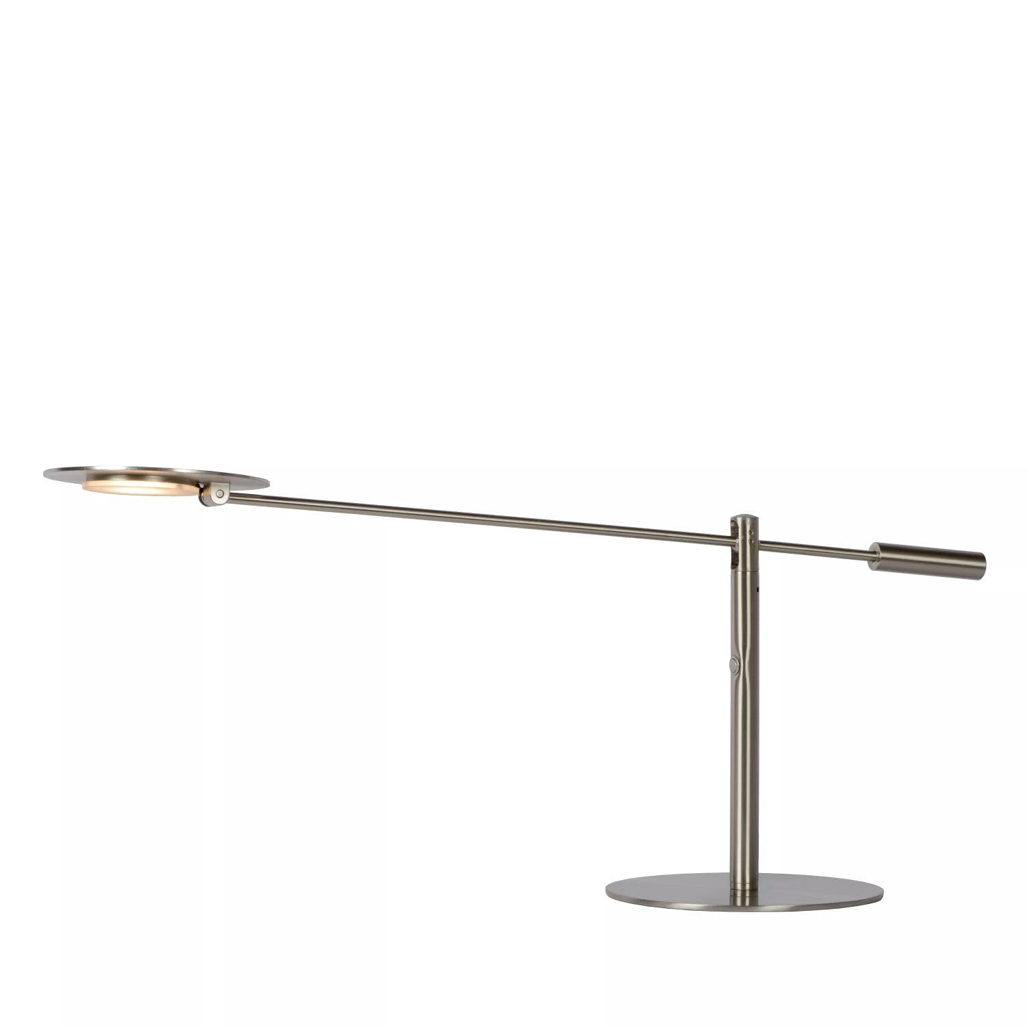 Licht-Erlebnisse LED Tischlampe Metall in Chrom Schreibtisch Büro 50 cm 640 lm 3000 K dimmbar verstellbare Schreibtischleuchte Wohnzimmer LEKO