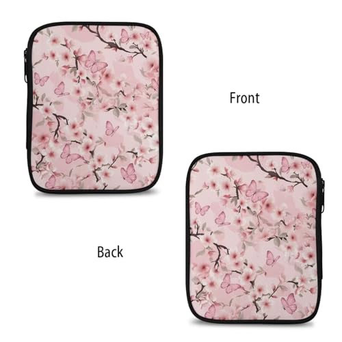 Image of Crochet Hook Case Pink Floral Crochet Hook Holder Portable Crochet Hook Storage Bag with Web Pockets Suitable for Crochet Needles /Knitting Accessories