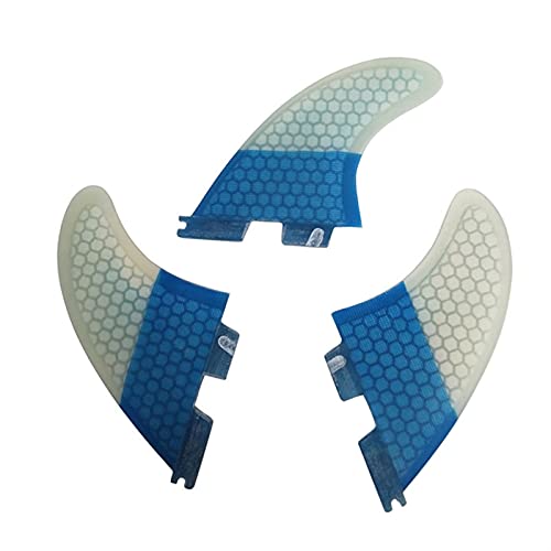 Lifyn2 Surfing Fins 3Pcs Surfboard Fin Surfboard Tail Rudder Fin Surfing Fish Fin Replacement Glass Fairy Honeycomb Surfing Accessories K2.1 (Color : Blue, Size : K2.1)
