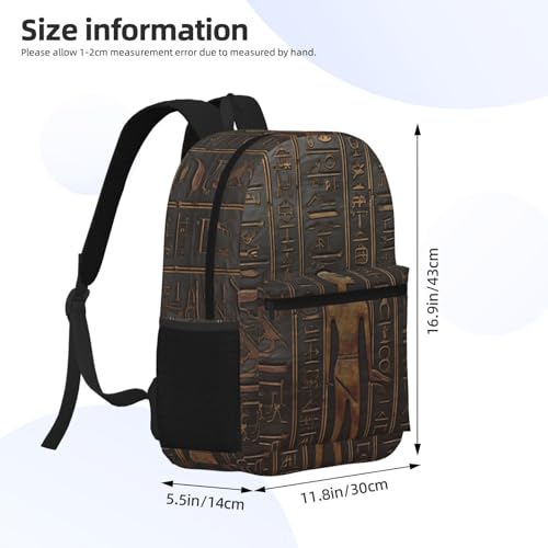 Travel Backpack for Women Men 17inch Waterproof Carry On Backpack Ancient Egyptian Hieroglyph Laptop Backpack2