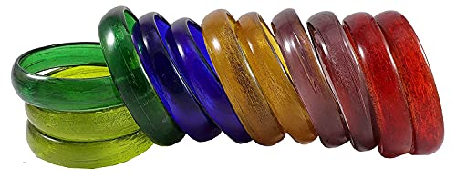 Image of NMII Beautiful Matte Finish Transparent Multicolor Glass Kada for Women & Girls on Different Occasions