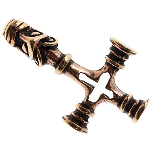 Colgante de bronce macizo que no se desgasta, martillo de Thor y lobo vikingo de alta densidad