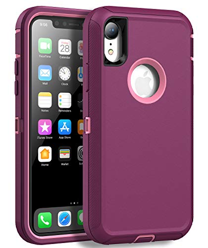 MXX Compatible with iPhone Xr Case, 3-Layer Super Protective Full Heavy Duty Body Tough Rugged Bumper Cover, Shock & Dust Proof, Designed for Apple Xr Phone Case 6.1