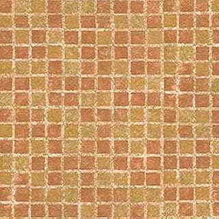 Itsy Bitsy Mini - Brown Mosaic Tile - Dollhouse Wallpaper 1:12 Scale - Peel and Stick 12 inches x 18 inches Self-Adhesive