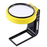 Dicfeos Shatterproof Magnifying Glass 4X Handheld Reading Magnifier, 75mm Non-Scratch Quality Glass Lens, Thickened Rubbery Frame, 4.5oz Lightweight, Perfect for Seniors & Kids