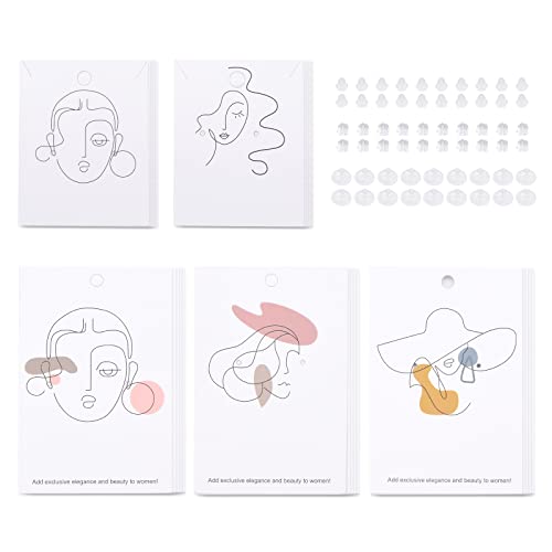 CRAFFANCY Lot de 100 cartes de présentation pour boucles d'oreilles avec fermoirs pour boucles d'oreilles, porte-cartes, colliers et étiquettes pour présentation de bijoux Cover