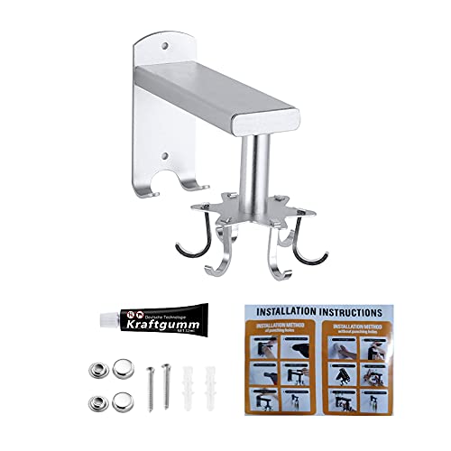 Wandgemonteerde Swivel Utensils Hanger, Ruimtebesparende Keukenrek Wandorganizer met 6/8 Verwijderbare Haken & 2… - Image 3