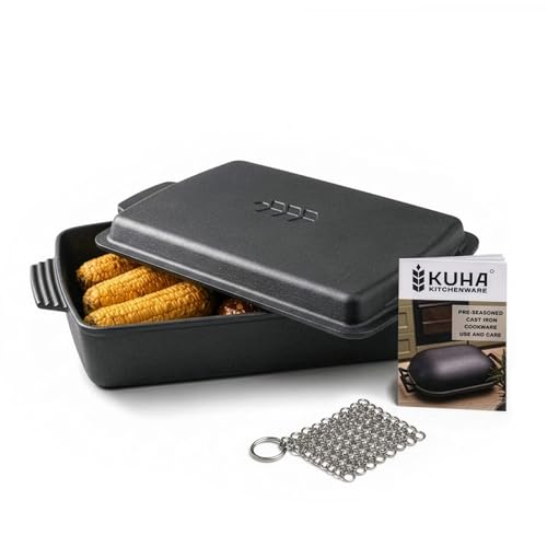 KUHA 2-in-1 Square Cast Iron Dutch Oven | Skillet & Casserole Dish | 6 QT
