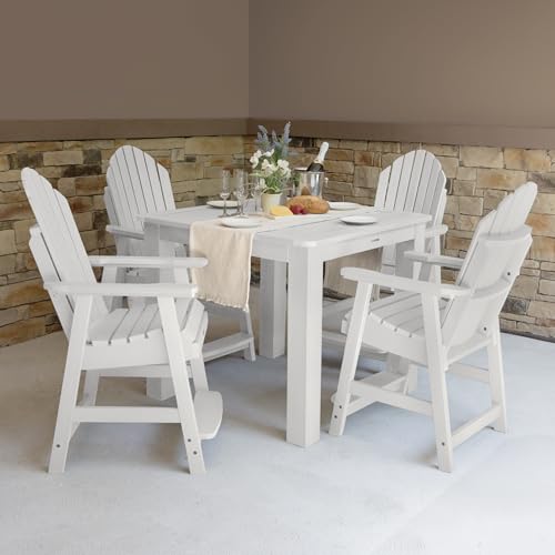 Image of highwood AD-CNA44-WHE Hamilton 5 Piece Square Counter Height Dining Set, White