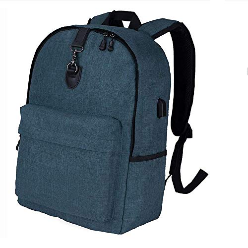 Bemodst Sac à Dos Antivol Securite Sac pour Ordinateur PC Portable 17,3 Pouces Imperméable avec Chargement USB de Voyage Affaire Bureau Scolaire (Marine)