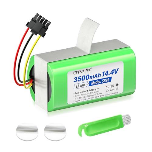 CITYORK Batterie Li-ion de rechange 3500 mAh/14,4 V pour Eufy L60 L50 Hybrid/SES, pour IRobot Roomba Combo Essential/Y0112/Y0110, pour Conga 7490...