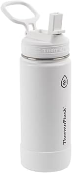 Thermoflask Set of 2 16 oz Stainless Steel Bottles (White/Blue)