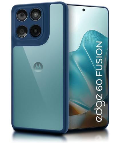 Image of WOW IMAGINE Shockproof Hybrid Back Cover for Motorola Moto Edge 60 Fusion | Hard Slim fit Back Case | PC & TPU | Clear Transparent Case - Blue