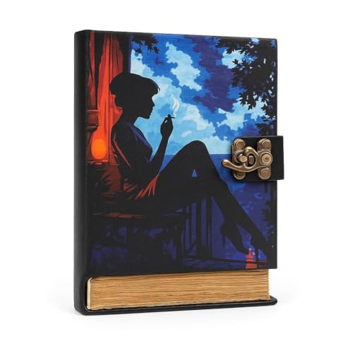 Journal en cuir Silhouette Lady carnet vintage fait main avec bords frangés