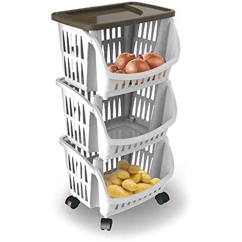 Bama Spa Küchenwagen mit Rollen Küchenrollwagen Roller Küchentrolley Küchen Rollwagen Rollregal schmal eckig weiß Cover