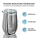 Outdoor Vacuum Insulated Wine Tumblers with Lids (Set of 2), Stainless Steel Glasses 12oz - Double Wall Stemless Metal Cup - Travel, Camping, Lightweight, Unbreakable, Portable, BPA Free