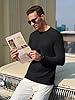 Cavva Mens Long Sleeve T Shirt Cotton Plain Black Top Basic Comfortable Tops Crew Neck Work Tee Shirts Autumn 3XL #1
