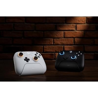 8BitDo Ultimate 2 Bluetooth Controller for Switch, Switch 2 and PC Windows, Switch Pro Controller with TMR Joysticks and Charging Dock, Tactile/Hall Triggers, Vibration & Motion Control, RGB Fire Ring