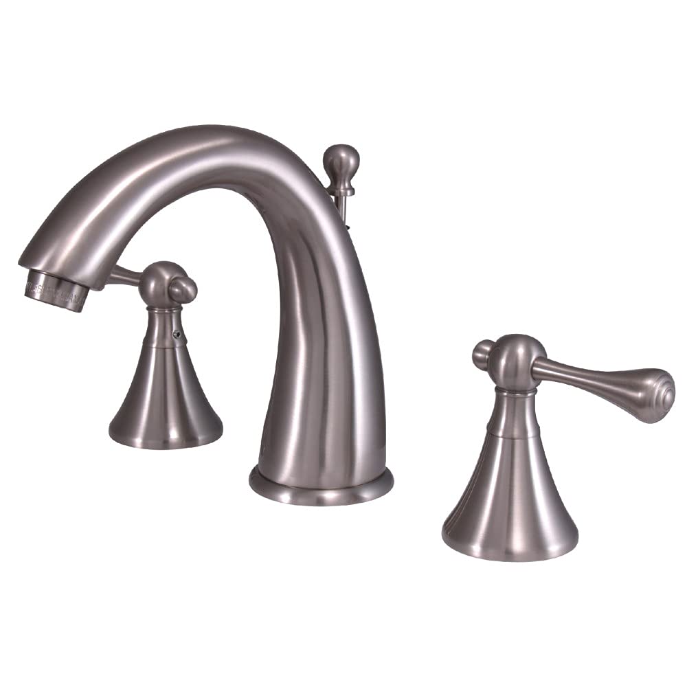 Robinet de toilette large en nickel satiné de style moderne