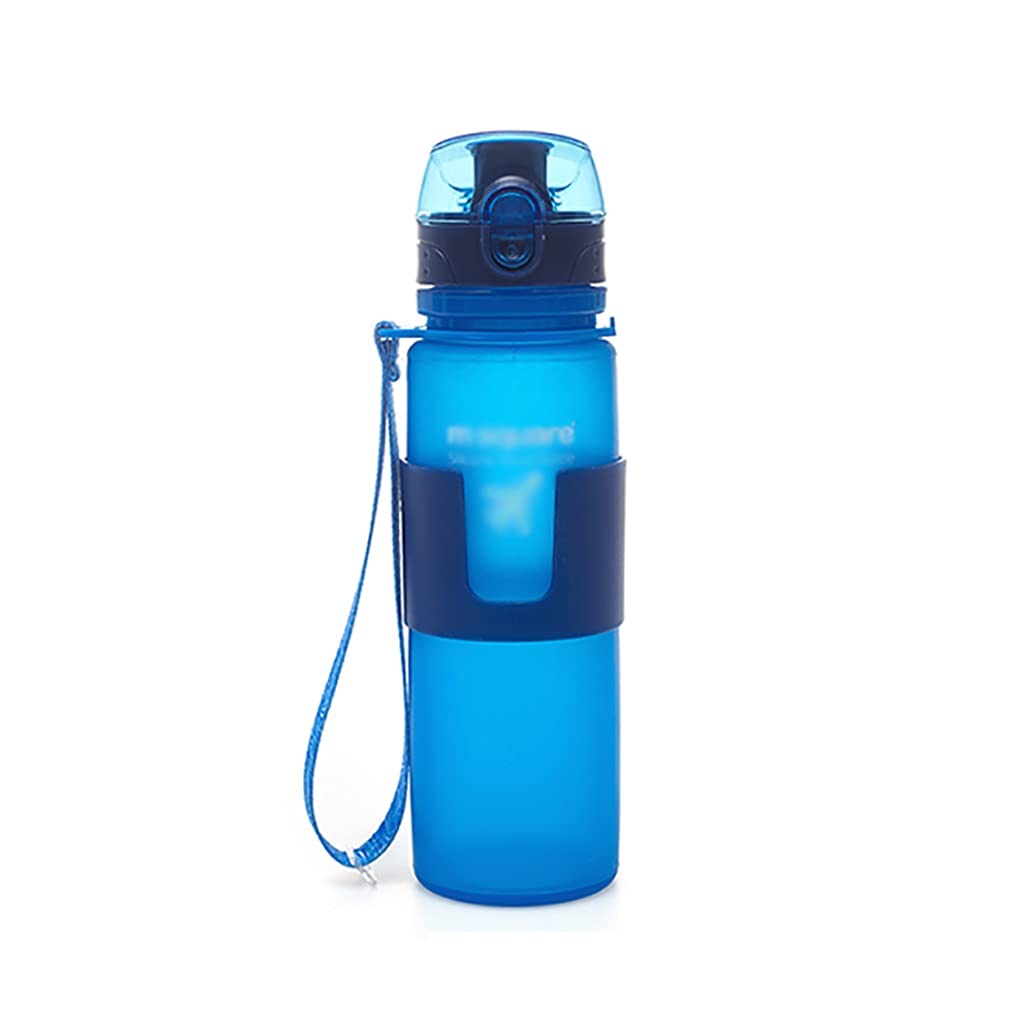 Bouteille de sport Bouteille de sport Bouteilles en silicone pliables Bouteille d'eau pliable Légère pour voyage Randonnée Sports Camping Bouteilles d'eau (Couleur : Vert) (Bleu)