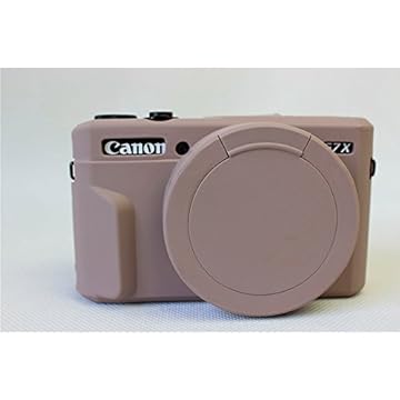 Capa para G7 X Mark II, BolinUS Capa de silicone macio de borracha ultrafina e leve para Canon PowerShot G7 X Mark II - cáqui