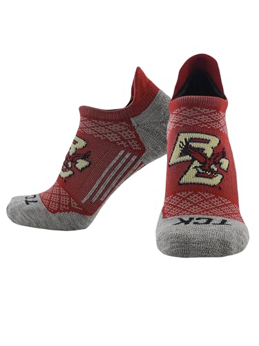 Boston College Eagles No Show Tab Socks | Performance Running Golf Ankle Socks | NCAA Licensed Gear (Medium)