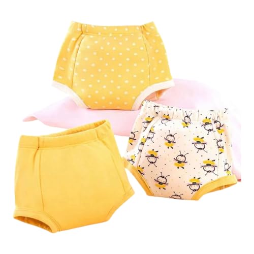 Image of Premium Baby Diaper Pants / Potty Training Panties / Padded Underwear for 0 - 4 Years | Soft, Washable & Reusable Cotton Nappies for Boys & Girls | Leakproof, Absorbent & Breathable | 2 /3 /4 Pack | Leakproof, Absorbent (Premium multicolor, 0-12 months, 3, count)