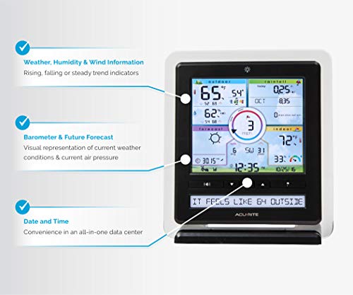 AcuRite Iris (5-in-1) Wireless Indoor/Outdoor Weather Station with Color Display for Hyperlocal Weather Conditions (01536MCBA1) by AcuRite - Image 3