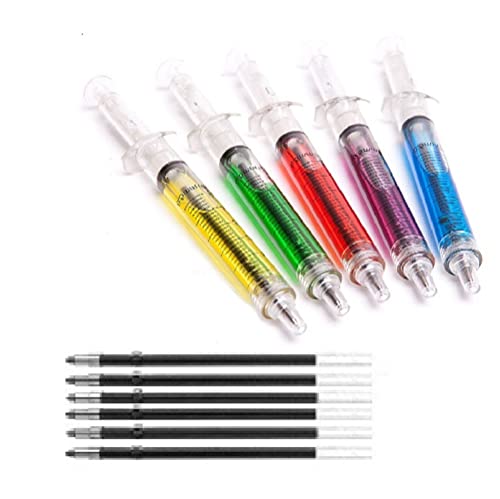 5 Double Value Novelty Color Syringe Pens With Extra Refills. Double Value, Double Life. #TOP4