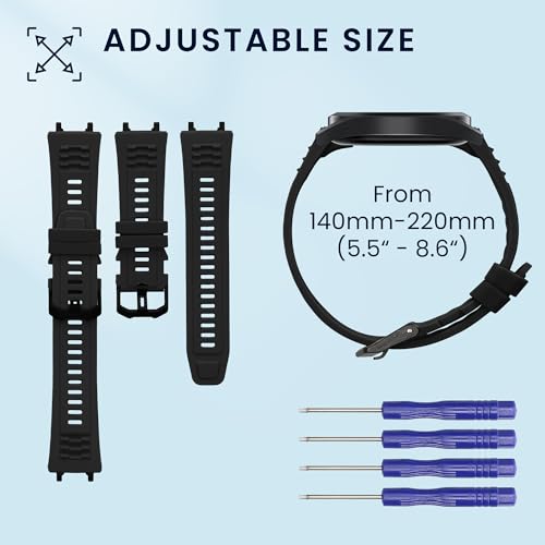 kwmobile Straps Compatible with Amazfit Active Edge (A2212) Straps - 2x Replacement Silicone Watch Bands - Black by kwmobile - Used condition - Image 6