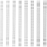 24PCS hojas de sierra de marquetería con dentado e...: Está hecho de acero al carbono de alta calidad con buena tenacidad y se puede doblar en un ángulo grande sin romperse. Los dientes afilados soportan cargas y aumentan la velocidad de corte. Buen acabado, dientes afilados, limpios y uniformes. Es posi...