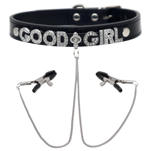 Nipple Clamps with Chain necklace Body Ring Non-Piercing Adjustable Body Chain Choker Faux Body Jewelry for Men Women,Name Letter G(G1-B1)