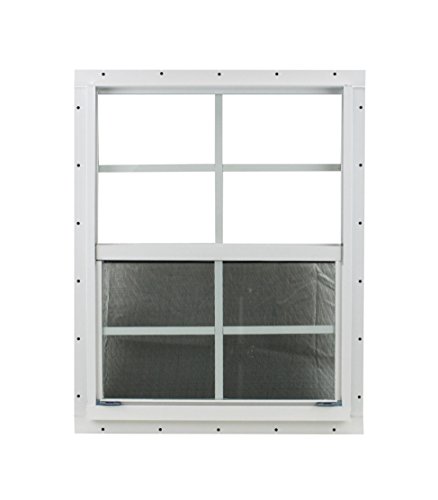 Shed Windows and More 24" X 27" Window Aluminum Frame Safety/TEMPERD Glass Storage Sheds Playhouse Tree House (White J-Channel) - Thumbnail 2