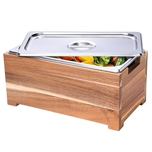 Hulisen Kitchen Compost Bin Countertop, Wooden Compost Bucket With Stainless Steel Insert, 1.6 Gallon Counter Food Waste Bin With Lid, Indoor Composter Caddy, Easy Clean Compost Trash Can #TOP8