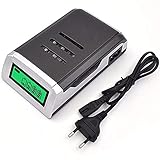 LCD Display 4 Slots Intelligent Battery Charger for AA /AAA Rechargeable BatteriesX34O