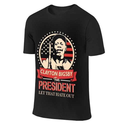 Clayton Bigsbys Shirt for Man Summer Classic Cotton T Shirts Crewneck Tee Tops T-Shirt Sweatshirt Short Sleeve Black