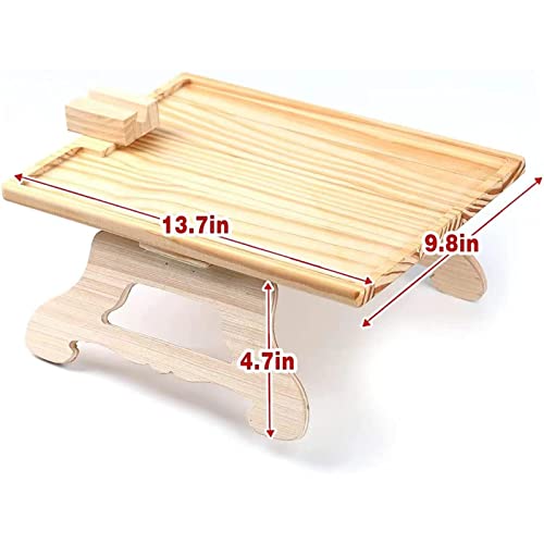 Mesa Com Bandeja De BraçO Para Sofá ， Com Suporte GiratóRio 360° EspaçO ExpansíVel Mesa Lateral Para