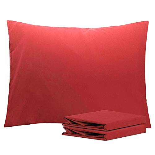 NTBAY Standard Microfiber Pillowcases, 2 Pack, 20 x 26, Wine Red