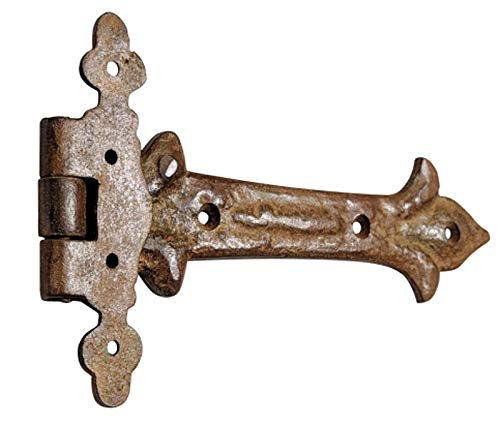 Image of Adonai Hardware Adonijah Antique Cast Iron Strap T Hinge (7.9 inch x 8 Pack, Rust Living Finish) for Barn Doors, Gates, Kitchen Cabinets, Sheds, Wooden Box, Furniture, Cedar Chest and Trunks