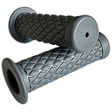1インチ グリップ バイク グリップ 25.4mm ハンドルグリップ ハーレー 25mm/28mmセット ダイヤカット 非貫通 (グレー)