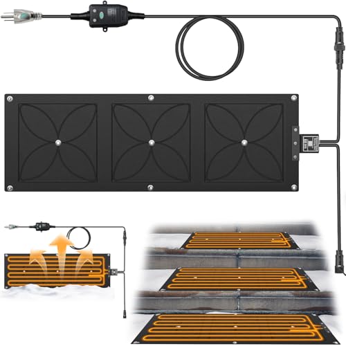 Maxztill 10 x 30 Heated Snow Melting Mat 7mm Thickening Anti-Slip Rubber Snow and Ice Melting Mat Electric Winter Heating Mat for Outdoor Steps Stairs Sidewalks Walkways (Pack of 1)