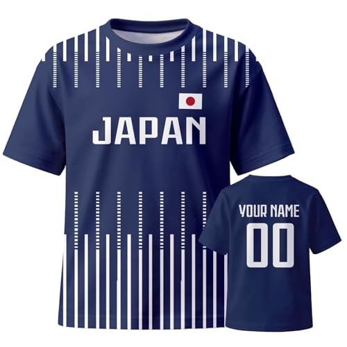 Image of Personalised Japan National Team Football Jersey with name and, Blue, S