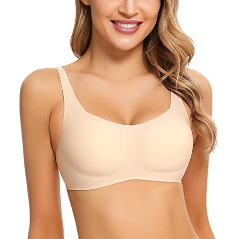 seryero NC Seamless Wireless Bra Women t-Shirt Bras Comfort Home Bralettes Soft with Adjustable Straps for Yoga Fitness Off White, M (HFTAMB01423EU_N_M), B_beige Cover