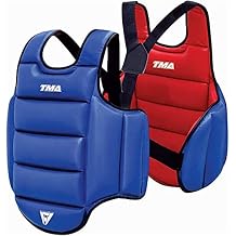 TMA Boxing Body Protector Reversible, Kickboxing MMA Muay Thai Chest Guard, Sparring Training Heavy Punching, Adjustable Martial Arts Upper Belly Protection Pad, Taekwondo, Chest Protector