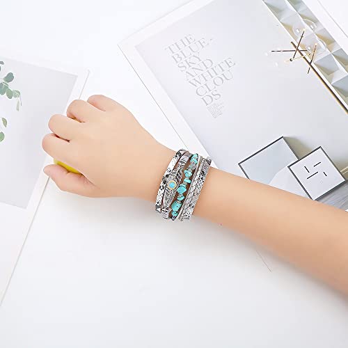 Jewbelet Leather Wrap Bracelet For Women Boho Cuff Bracelets With Clasp Jewelry For Teens Girls Birthday Holiday Gift #TOP4
