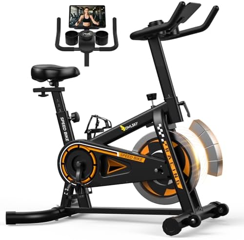 OWLSKY Exercise Bike with APP,Indoor Cycling Bike, 300 lbs Capaci...