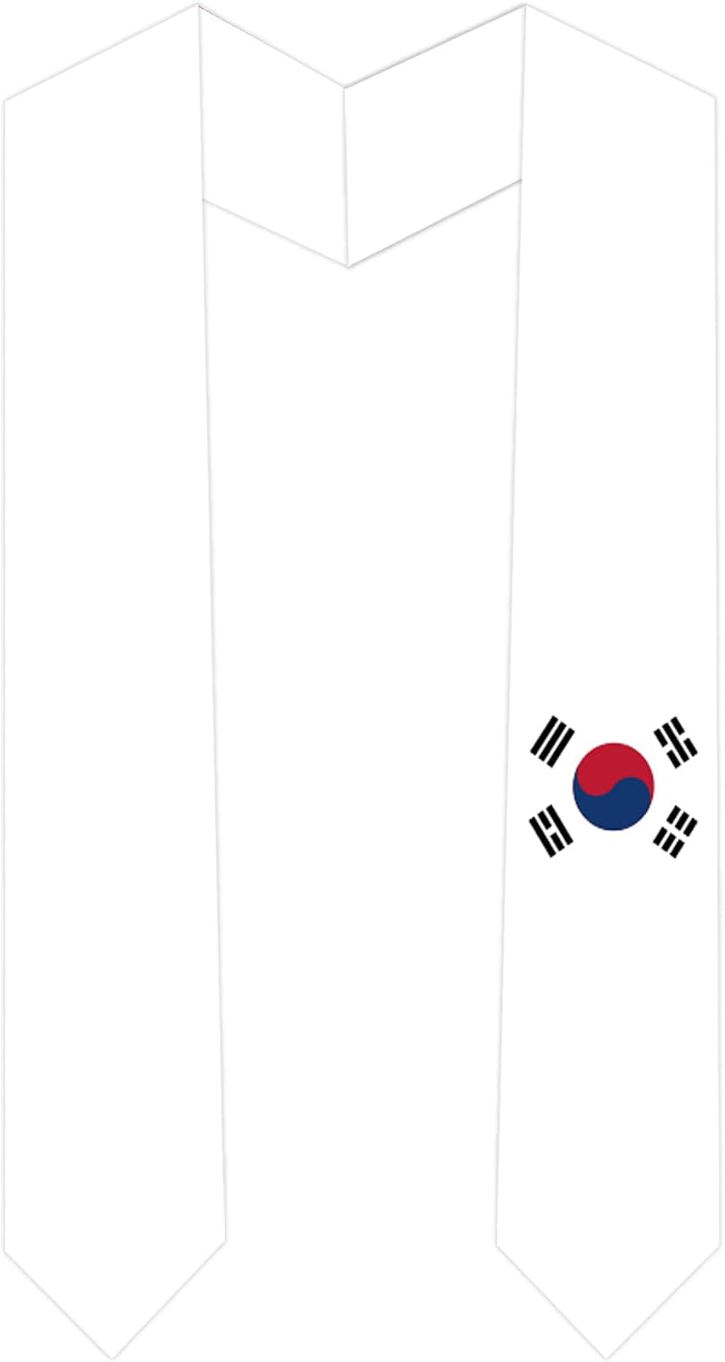 National Flag Graduation Stoles Class of 2025 Congratulation Gifts Stole scarf for Study Aboard International Students (South Korea)